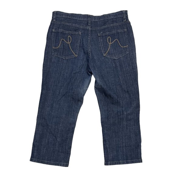 Regatta Bootleg Blue Denim Cropped Jeans Size 14 Large Women Mid Rise - Picture 3 of 5